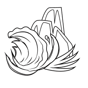 Sea Wave Cliffs black and white clipart