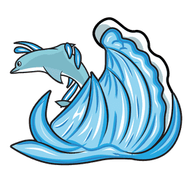 Sea Wave Dolphin clipart
