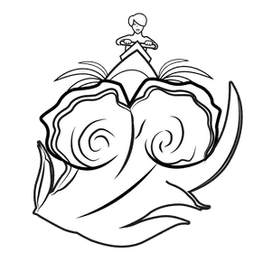 Sea Wave Motoboat black and white clipart