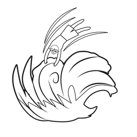 Sea Wave Jump Swimming black and white clipart
