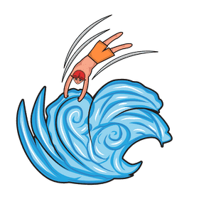 Sea Wave Jump Swimming clipart