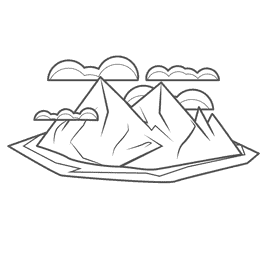 Snowy Mountain Dark Cloud black and white clipart