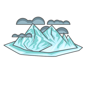 Snowy Mountain Dark Cloud clipart