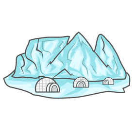 Snowy Mountain Igloo clipart