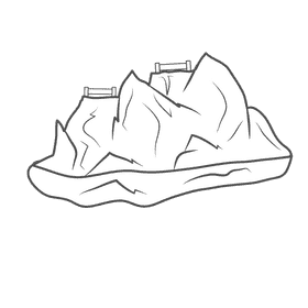Snowy Mountain Red Fances black and white clipart