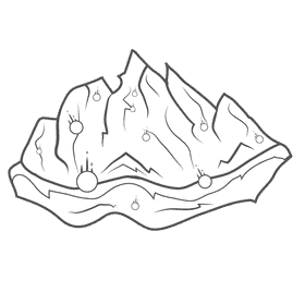 Snowy Mountain Snowball black and white clipart
