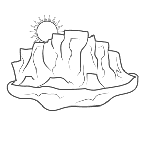 Snowy Mountain Sunrise black and white clipart