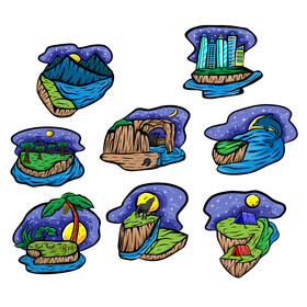Starry Night Set vector