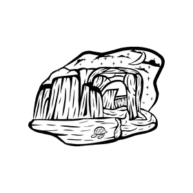Starry Night Beach Cliff black and white clipart