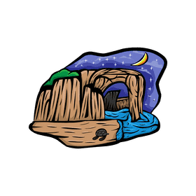 Starry Night Beach Cliff clipart