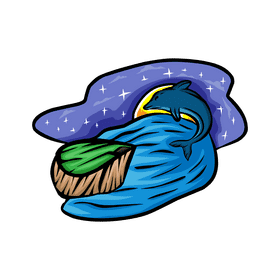 Starry Night Dolphin clipart