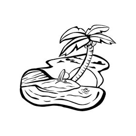 Sunset Beach black and white clipart