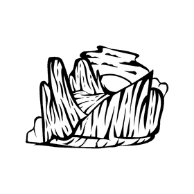 Sunset Cliff Hills black and white clipart