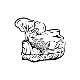 Sunset Jungle black and white clipart