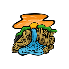 Sunset Waterfall clipart
