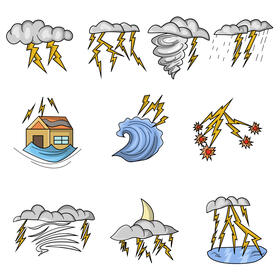 Thunder stroms set vector