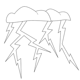 Thunder stroms big strom black and white clipart