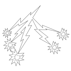 Thunder stroms flash black and white clipart