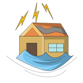 Thunder stroms flood clipart
