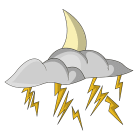 Thunder stroms night clipart