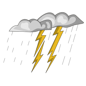 Thunder stroms rainy clipart