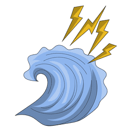 Thunder stroms sea wave clipart