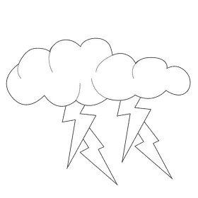 Thunder stroms small thunder black and white clipart