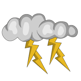 Thunder stroms small thunder clipart