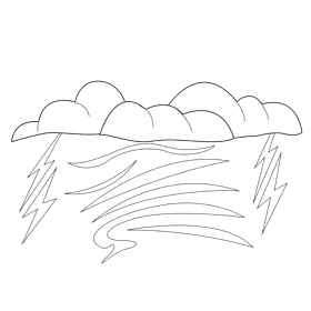 Thunder stroms wind black and white clipart