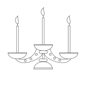 Candle drawing black and white clipart