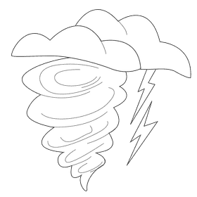 Thunder stroms twister black and white clipart