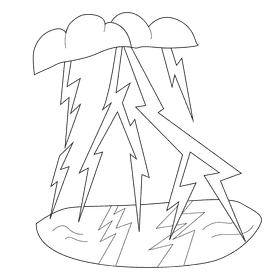 Thunder stroms sea thunder black and white clipart
