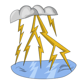 Thunder stroms sea thunder clipart