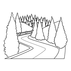 Yellowstone Dunraven Pass black and white clipart