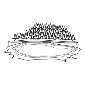 Yellowstone Grand Prismatic black and white clipart