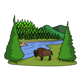 Yellowstone Hayden Valley clipart
