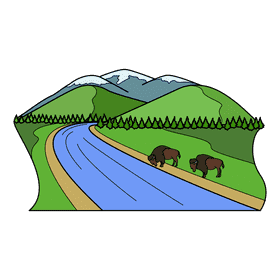 Yellowstone Lamar Valley clipart