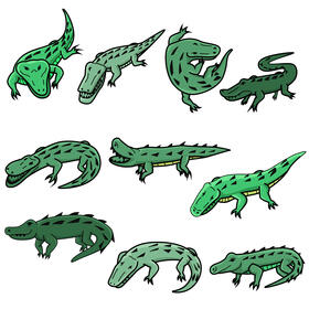 Alligator set vector