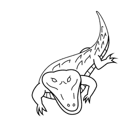 Alligator black and white clipart