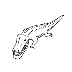 Alligator black and white clipart