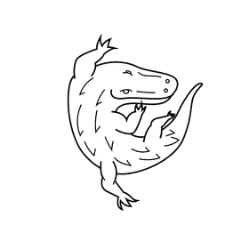 Alligator black and white clipart