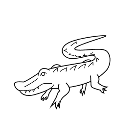 Alligator black and white clipart