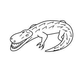 Alligator black and white clipart