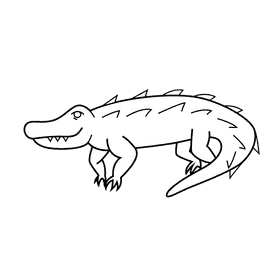 Alligator black and white clipart