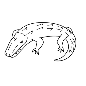 Alligator black and white clipart
