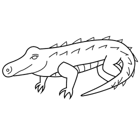 Alligator black and white clipart