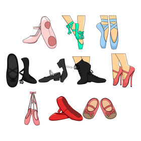 Ballet Shoes vector Set vector