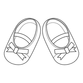 Ballet Shoes Baby Shoes black and white clipart