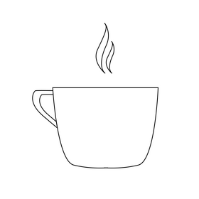Coffee drawing black and white clipart
