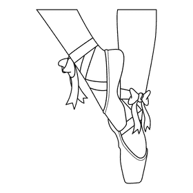 Ballet Shoes Ribbon Strap black and white clipart